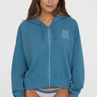 Beach Vintage Full Zip Hoodie | Copen Blue