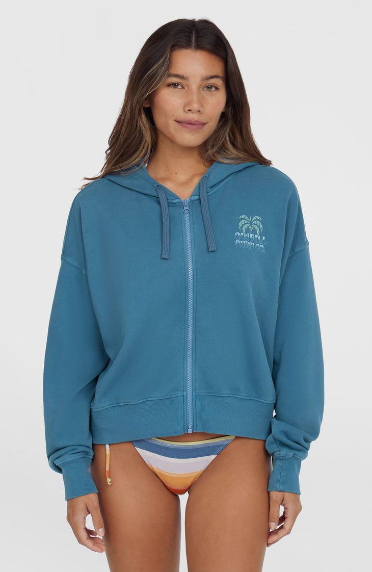 Beach Vintage Full Zip Hoodie | Copen Blue