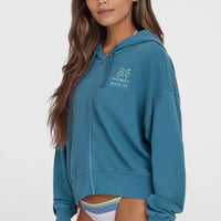 Beach Vintage Full Zip Hoodie | Copen Blue