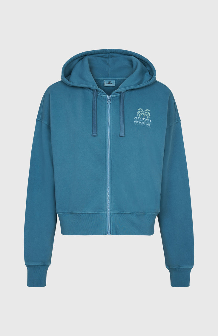 Beach Vintage Full Zip Hoodie | Copen Blue
