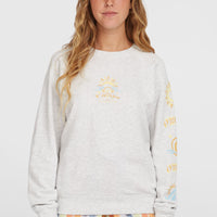 Beach Vintage Crew Sweatshirt | White Melange