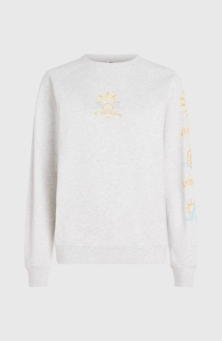 Beach Vintage Crew Sweatshirt | White Melange