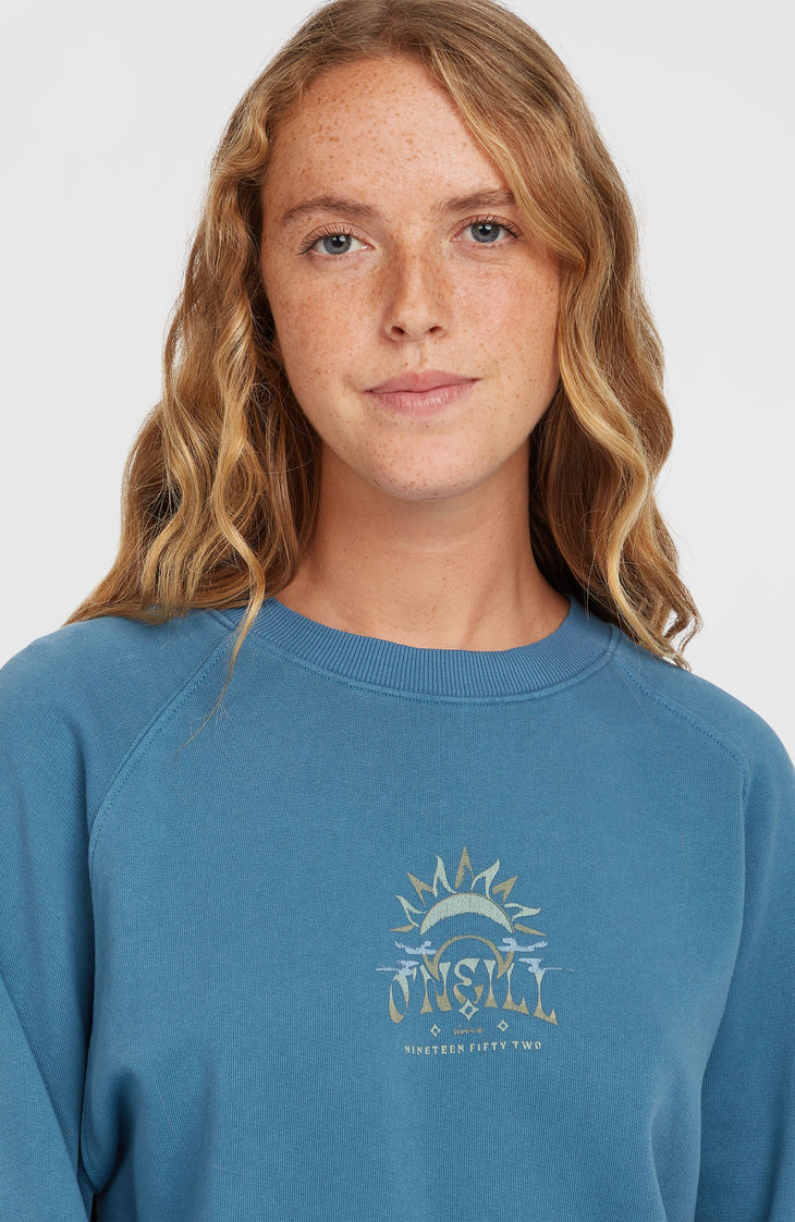 Beach Vintage Crew Sweatshirt | Copen Blue