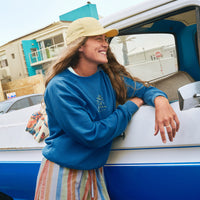 Beach Vintage Crew Sweatshirt | Copen Blue