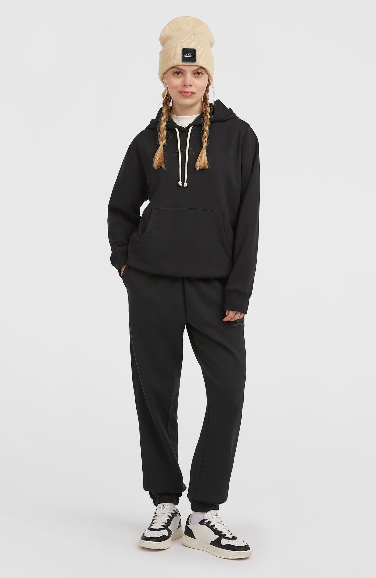Essentials Script Hoodie | Black Out
