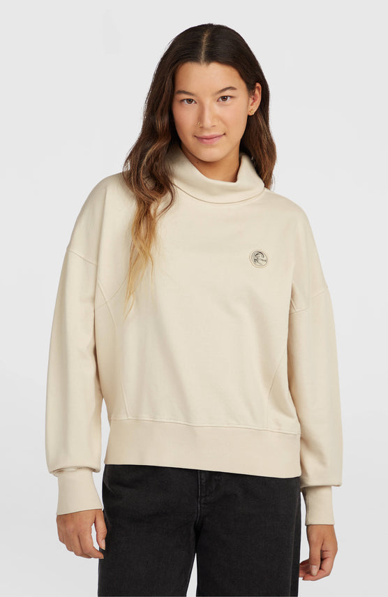 O'Riginals High-Neck Crew Sweatshirt | Linen White