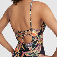 Sunset Swimsuit | Black Tropical Flower