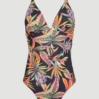 Sunset Swimsuit | Black Tropical Flower