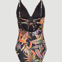 Sunset Swimsuit | Black Tropical Flower