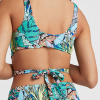 Sofie - Love Longline Triangle Bikini Set | Blue Comic Seaweed