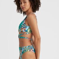 Sofie - Love Longline Triangle Bikini Set | Blue Comic Seaweed