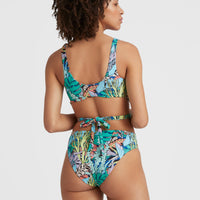 Sofie - Love Longline Triangle Bikini Set | Blue Comic Seaweed