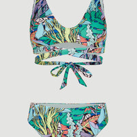 Sofie - Love Longline Triangle Bikini Set | Blue Comic Seaweed