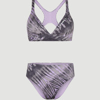 Hyperfreak Women Of The Wave Longline Triangle Bikini Set | Grey Tie Dye