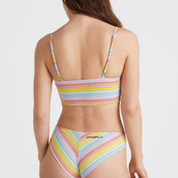 Midles - Maoi Bralette Bikini Set | Bright Multi Coloured Stripe