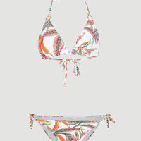 Capri - Bondey Triangle Bikini Set | White Tropical Flower