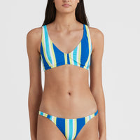 Terry Lucia Longline Triangle Bikini Set | Blue Towel Stripe