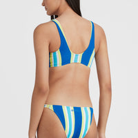 Terry Lucia Longline Triangle Bikini Set | Blue Towel Stripe