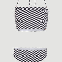 Surfers Not Street Children Longline Jen Love Bandeau Bikini Set | Black & White SNSC