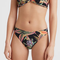 Rita Bikini Bottoms | Black Tropical Flower