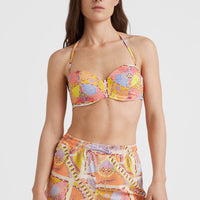 Havaa Mould Wire Bandeau Bikini Top | Yellow Scarf Print