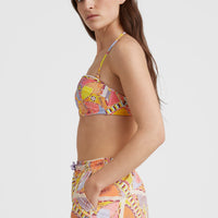 Havaa Mould Wire Bandeau Bikini Top | Yellow Scarf Print