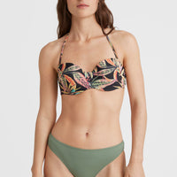 Havaa Mould Wire Bandeau Bikini Top | Black Tropical Flower