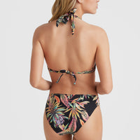 Sao Mix Mould Halter Bikini Top | Black Tropical Flower