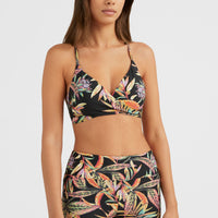 Baay Bralette Bikini Top | Black Tropical Flower