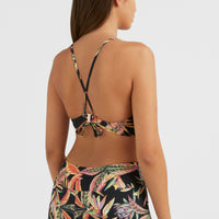 Baay Bralette Bikini Top | Black Tropical Flower