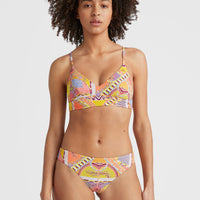 Wave Bralette Bikini Top | Yellow Scarf Print