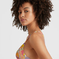 Wave Bralette Bikini Top | Yellow Scarf Print