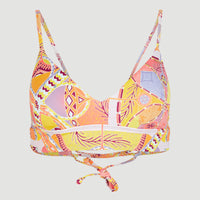 Wave Bralette Bikini Top | Yellow Scarf Print