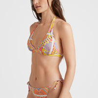 Marga Halter Bikini Top | Yellow Scarf Print