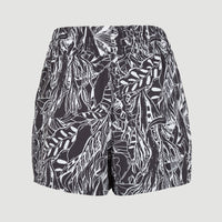 Ocean Mission Swim Shorts | White . Black Comic Seaweed