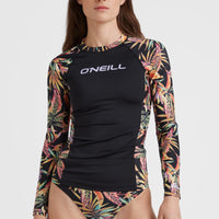 Anglet Longsleeve UPF 50+ Sun Shirt Skin | Black Tropical Flower