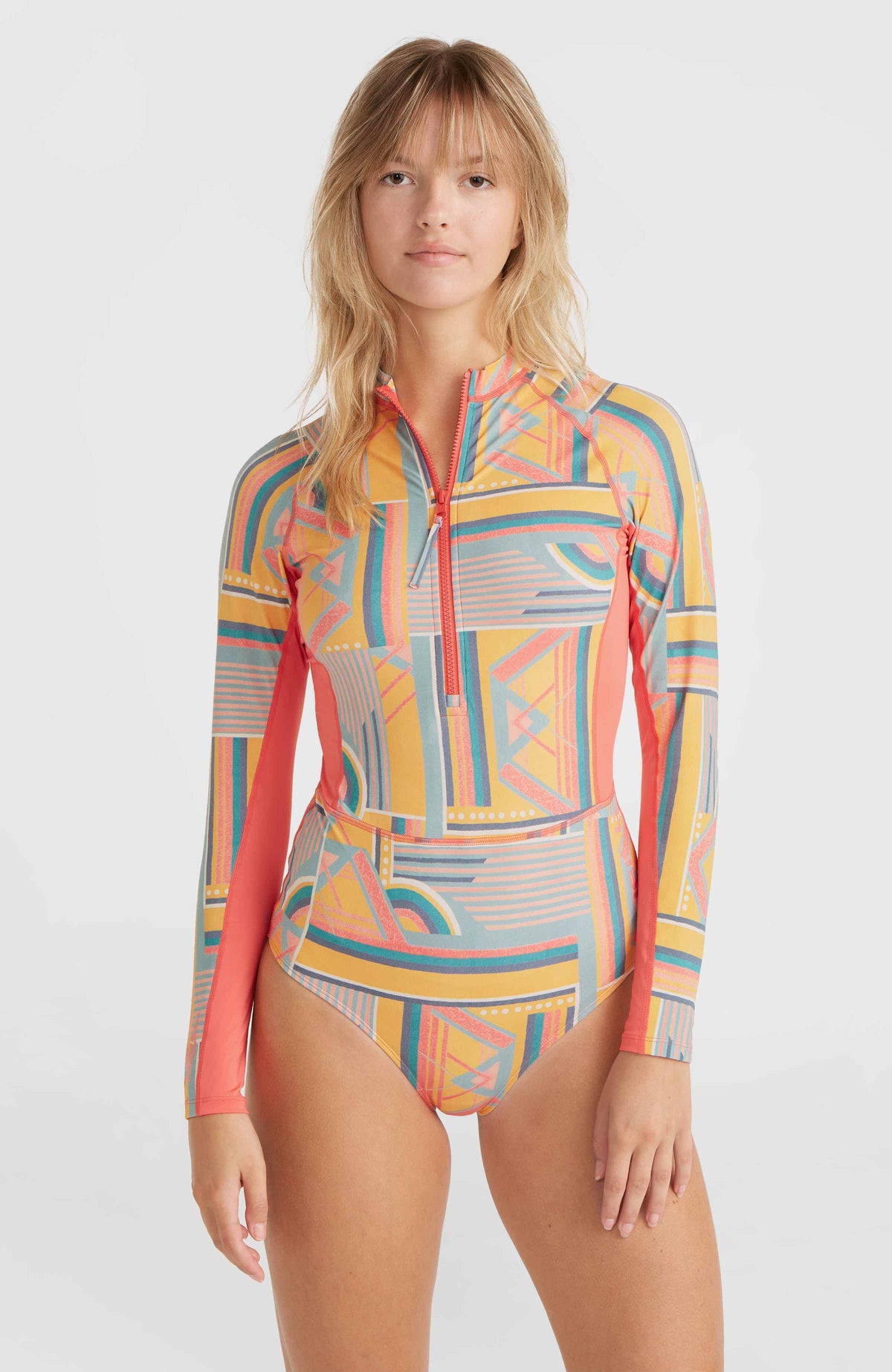 Women of the Wave Long Sleeve Surf Suit | Yellow Art Geo
