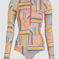 Women of the Wave Long Sleeve Surf Suit | Yellow Art Geo