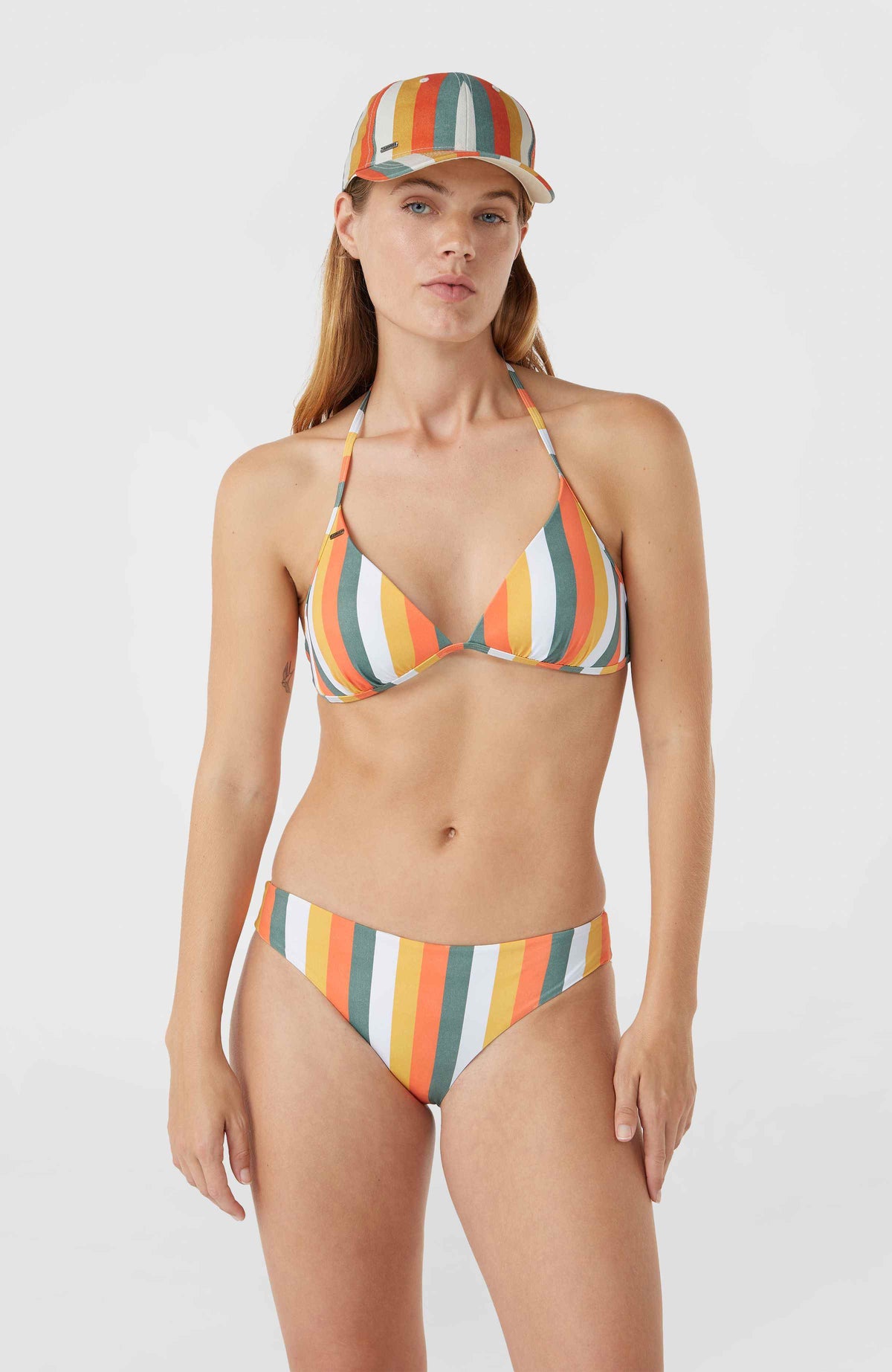 Sao Bikini Top | Orange Multistripe