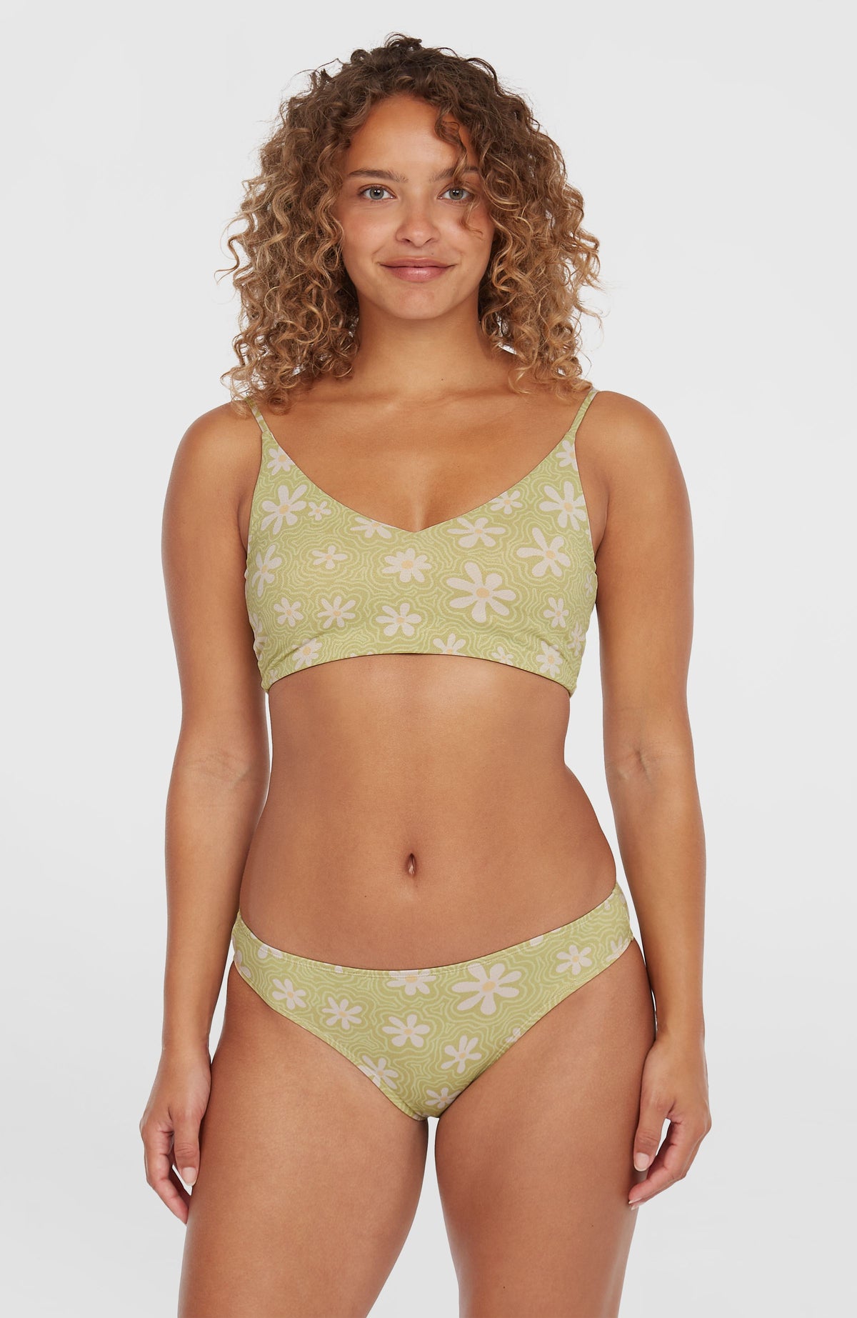 Beach Vintage Midles Rita Bikini Set | Green Daisyline