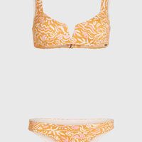 Women Of The Wave Popoyo Matira Bikini Set | Orange Abstract Wave