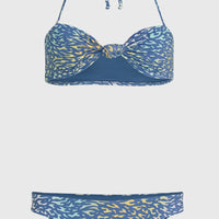 Knot Bandeau Matira Bikini Set | Yellow Animal Blur