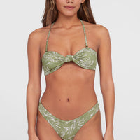 Knot Bandeau Matira Bikini Set | Green Textured Jungle