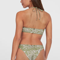 Knot Bandeau Matira Bikini Set | Green Textured Jungle