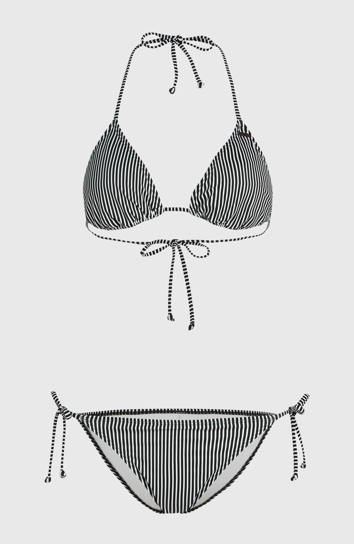 Essentials Capri Bondey Bikini Set | Black Simple Stripe