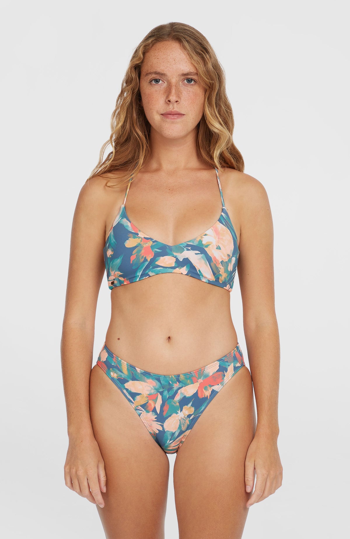 Huntington Bralette Bikini Top | Blue Painted Tropics