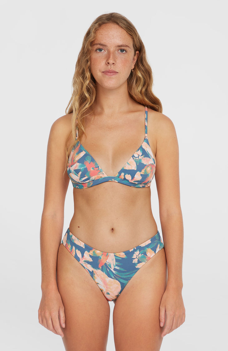 Seaside Tri Bikini Top | Blue Painted Tropics