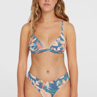 Seaside Tri Bikini Top | Blue Painted Tropics