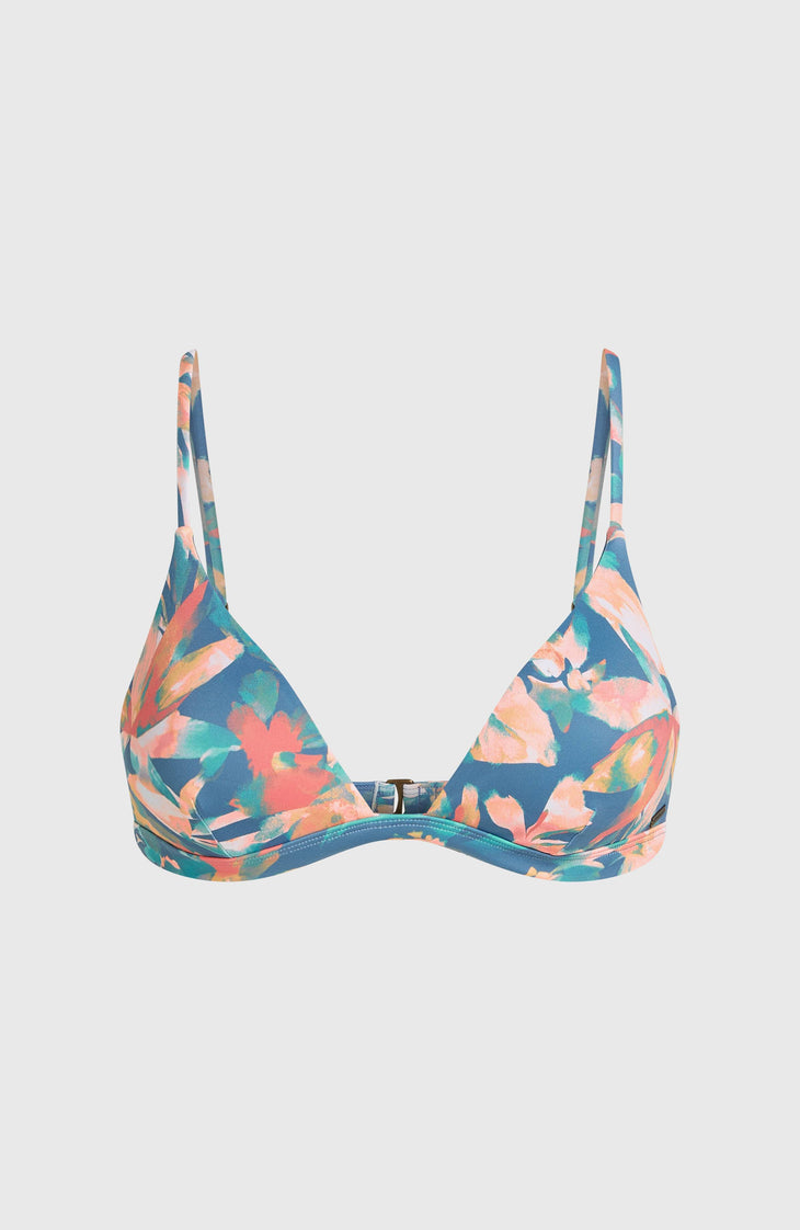 Seaside Tri Bikini Top | Blue Painted Tropics