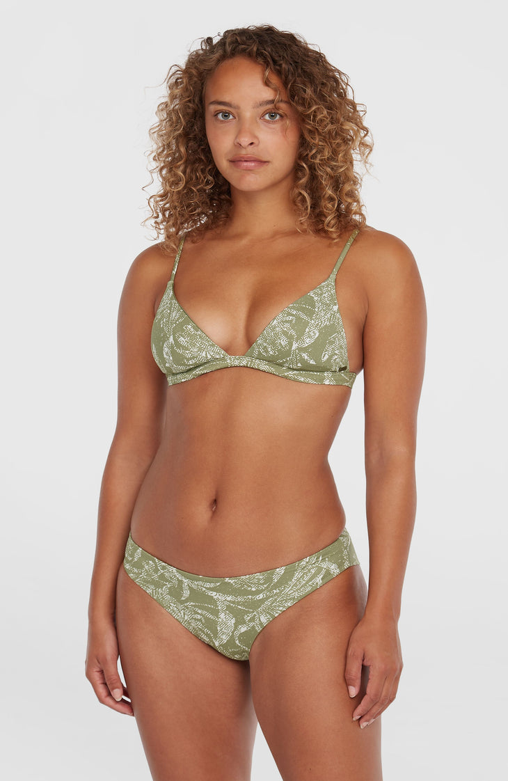 Seaside Tri Bikini Top | Green Textured Jungle